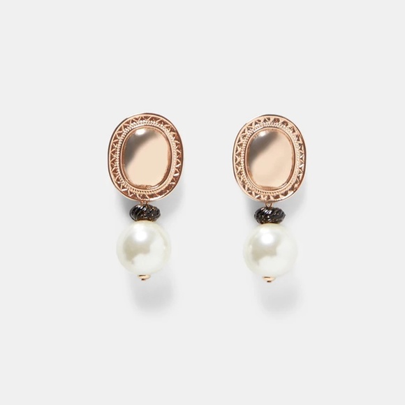 Vintage Simulated Pearl Statement Earrings - Picture 2 of 3